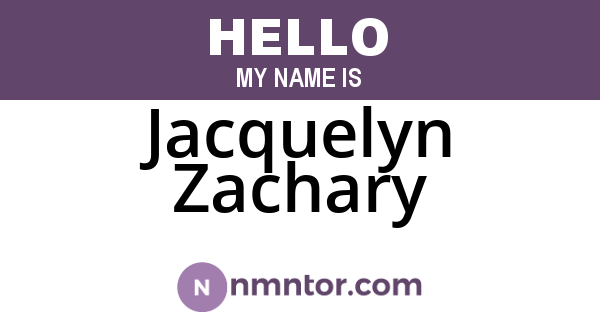 Jacquelyn Zachary