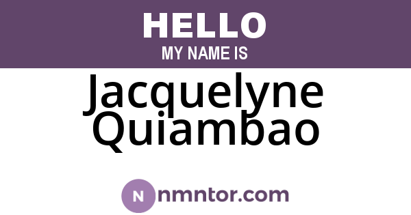 Jacquelyne Quiambao