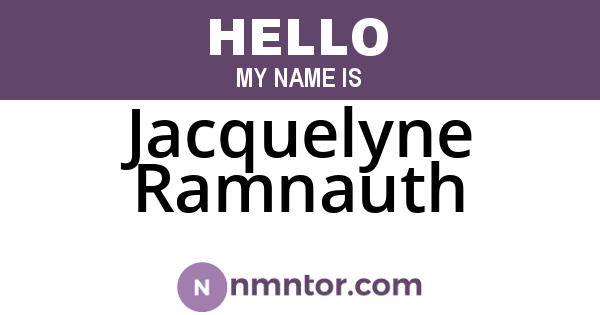 Jacquelyne Ramnauth