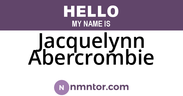 Jacquelynn Abercrombie