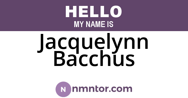 Jacquelynn Bacchus