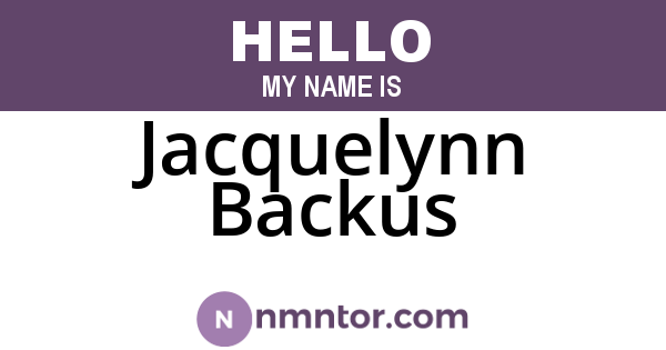 Jacquelynn Backus
