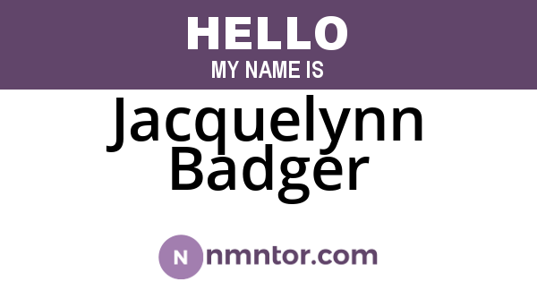 Jacquelynn Badger
