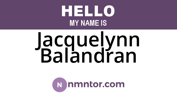 Jacquelynn Balandran