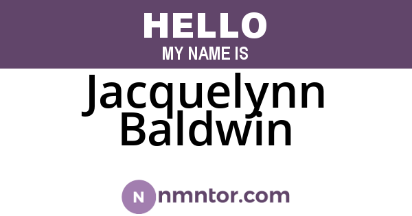 Jacquelynn Baldwin