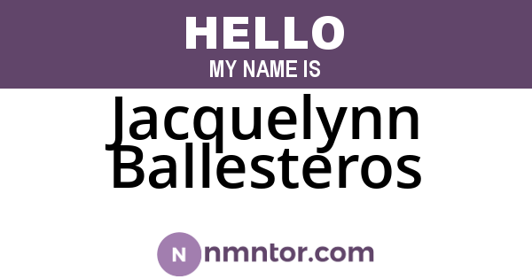Jacquelynn Ballesteros