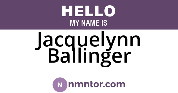 Jacquelynn Ballinger