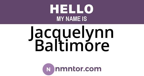 Jacquelynn Baltimore