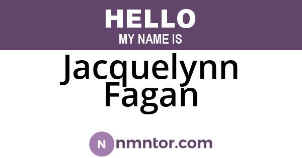 Jacquelynn Fagan