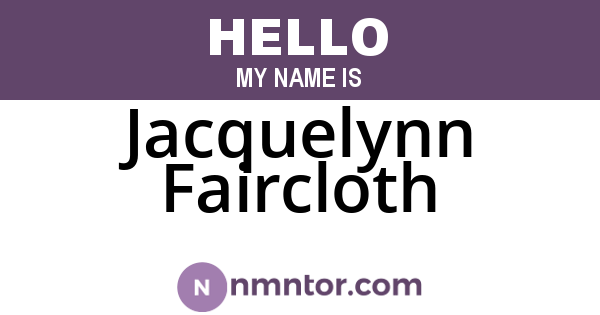 Jacquelynn Faircloth