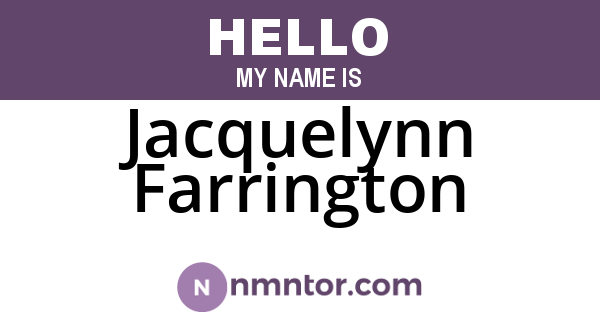 Jacquelynn Farrington
