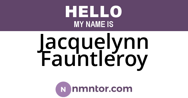 Jacquelynn Fauntleroy