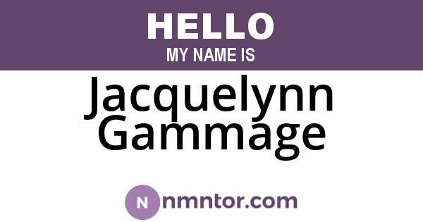 Jacquelynn Gammage