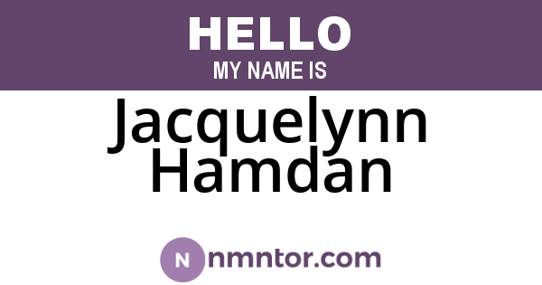 Jacquelynn Hamdan