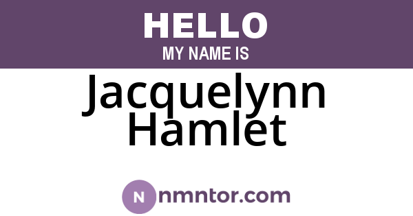 Jacquelynn Hamlet