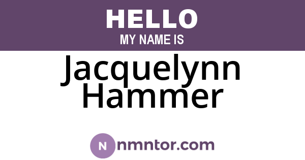 Jacquelynn Hammer