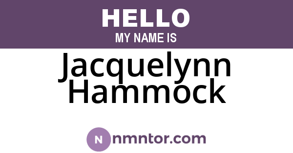 Jacquelynn Hammock