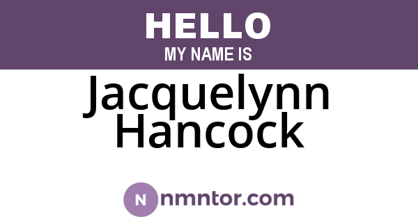 Jacquelynn Hancock
