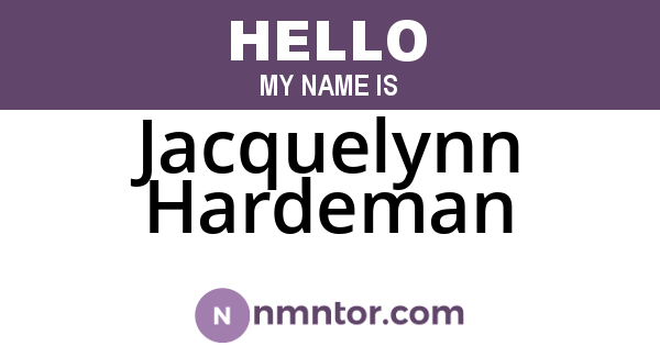 Jacquelynn Hardeman