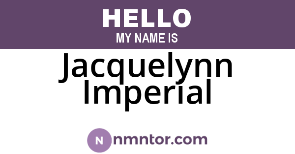 Jacquelynn Imperial