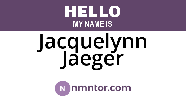Jacquelynn Jaeger