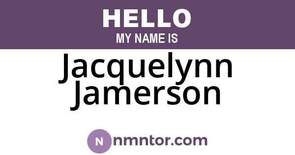 Jacquelynn Jamerson