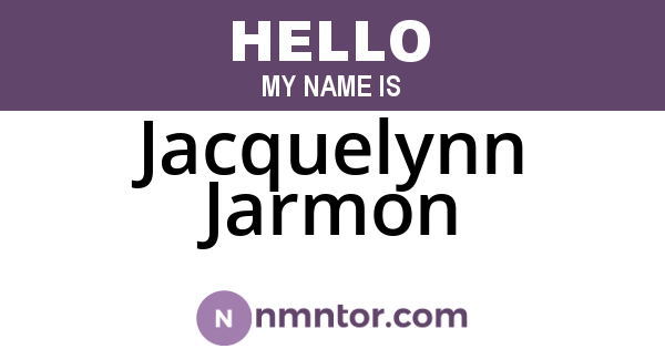Jacquelynn Jarmon