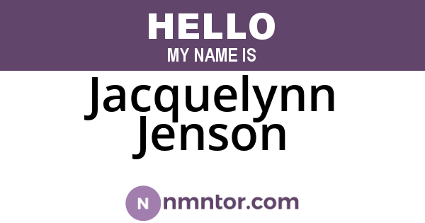 Jacquelynn Jenson
