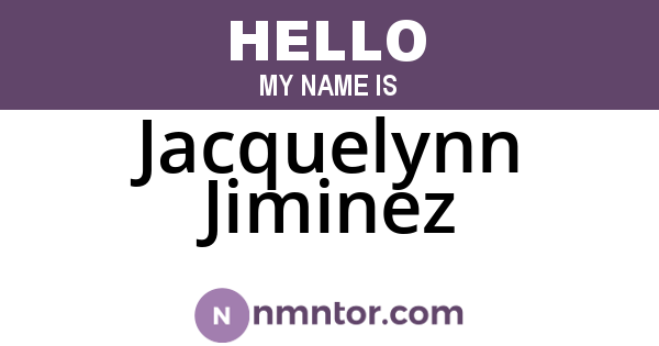 Jacquelynn Jiminez