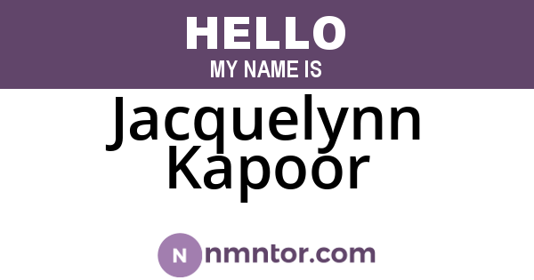 Jacquelynn Kapoor