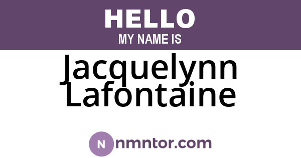 Jacquelynn Lafontaine
