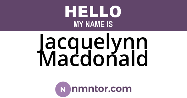 Jacquelynn Macdonald