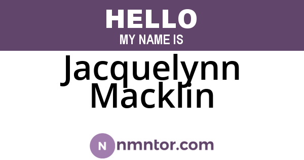 Jacquelynn Macklin