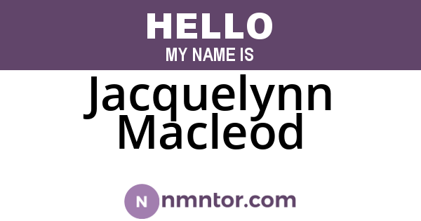 Jacquelynn Macleod