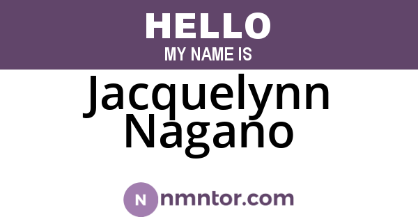 Jacquelynn Nagano