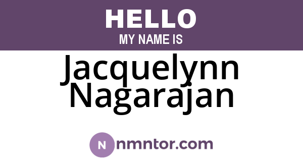 Jacquelynn Nagarajan