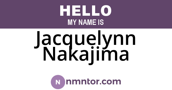 Jacquelynn Nakajima