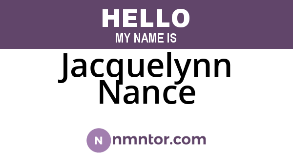 Jacquelynn Nance