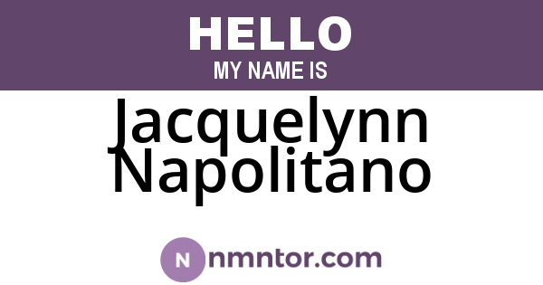 Jacquelynn Napolitano