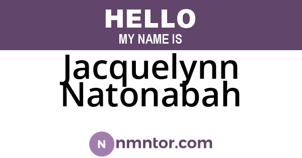 Jacquelynn Natonabah