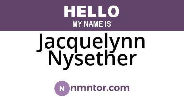 Jacquelynn Nysether