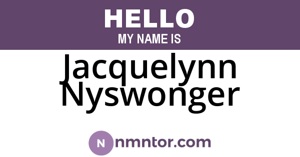 Jacquelynn Nyswonger