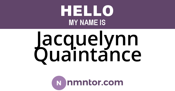 Jacquelynn Quaintance