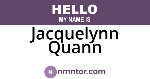 Jacquelynn Quann