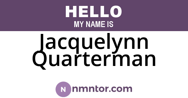Jacquelynn Quarterman