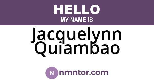 Jacquelynn Quiambao