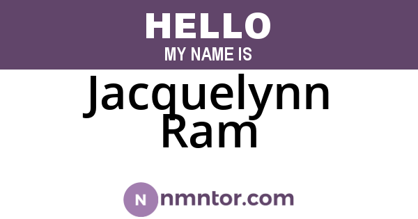 Jacquelynn Ram