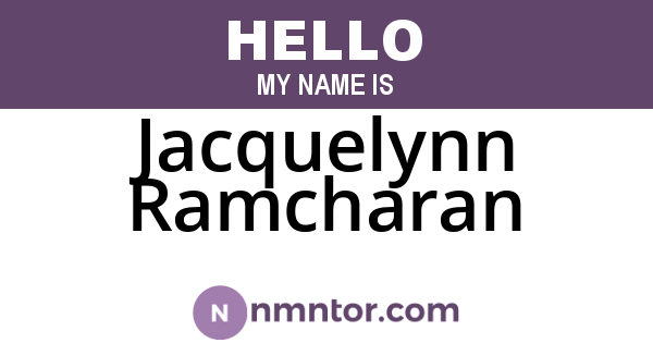 Jacquelynn Ramcharan