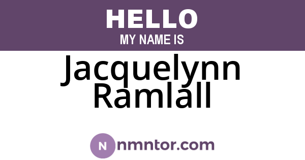 Jacquelynn Ramlall