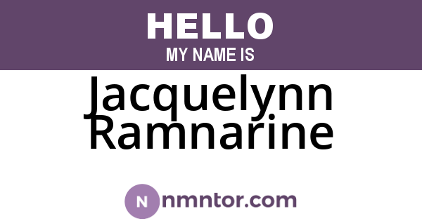 Jacquelynn Ramnarine